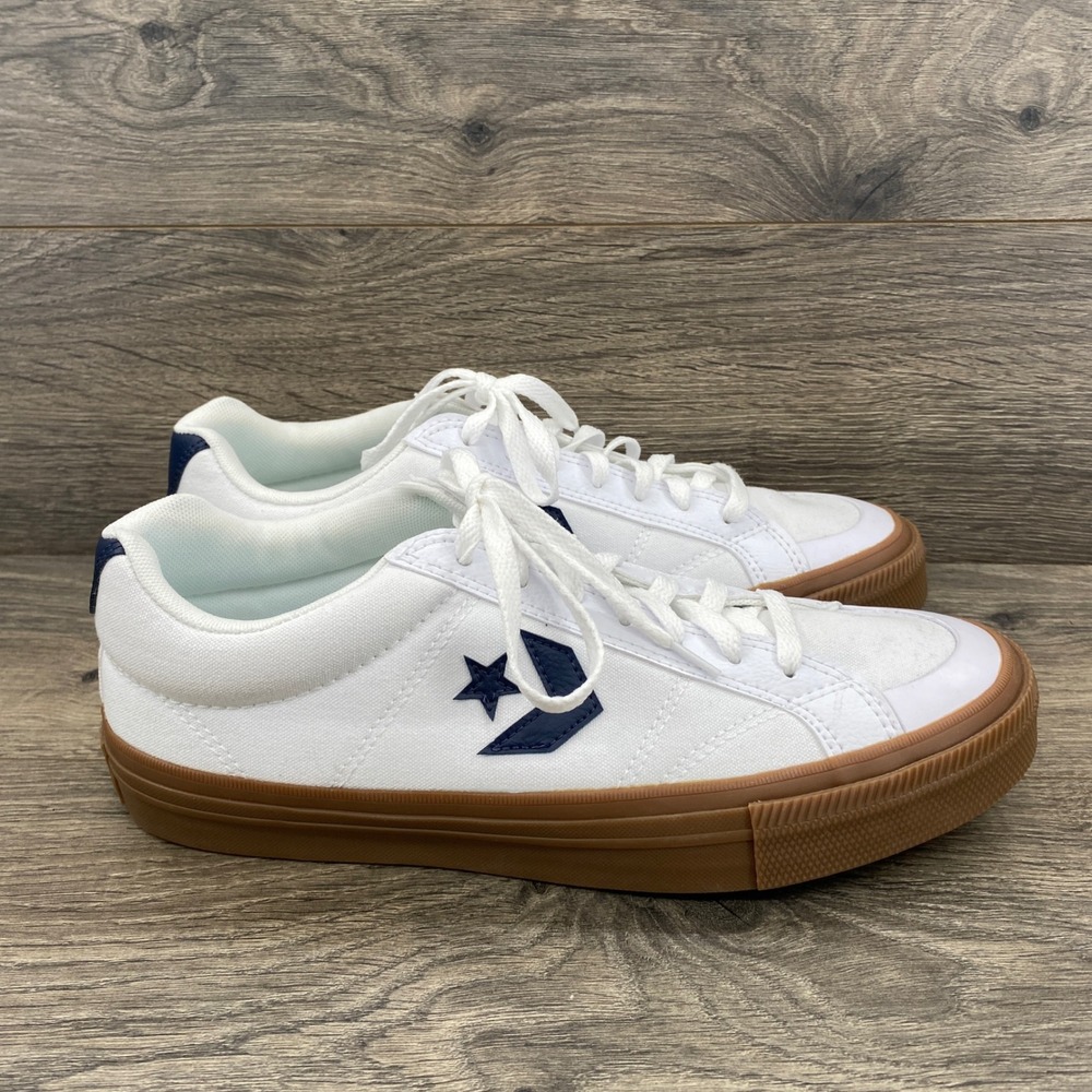 Converse Star Replay Sneakers Mens 9 Womens 10.5 White Navy Gum A13493C